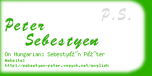 peter sebestyen business card